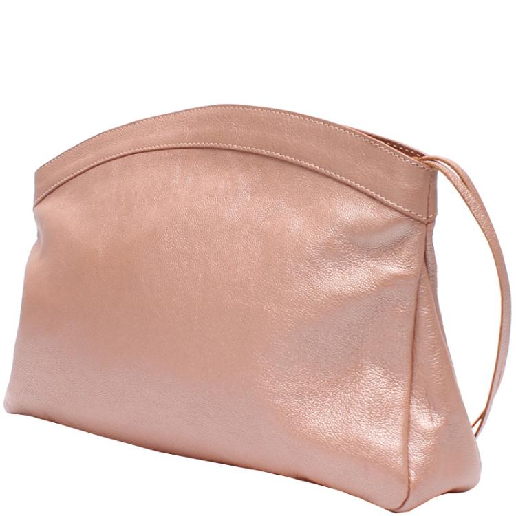 Pre Owned Balenciaga Pink Leather Pouch