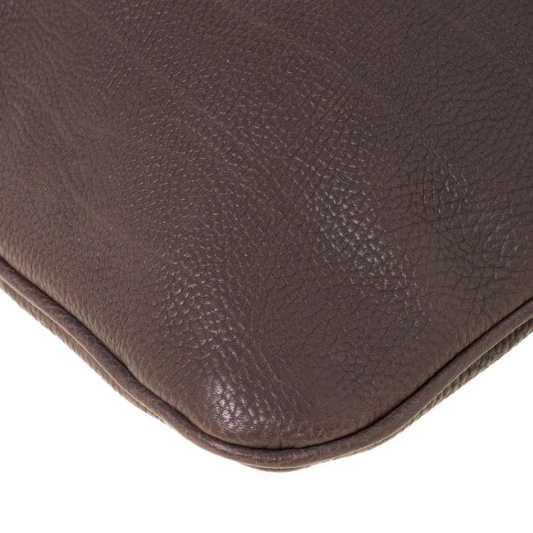 Pre Owned Balenciaga Dark Grey Leather Tube Clutch