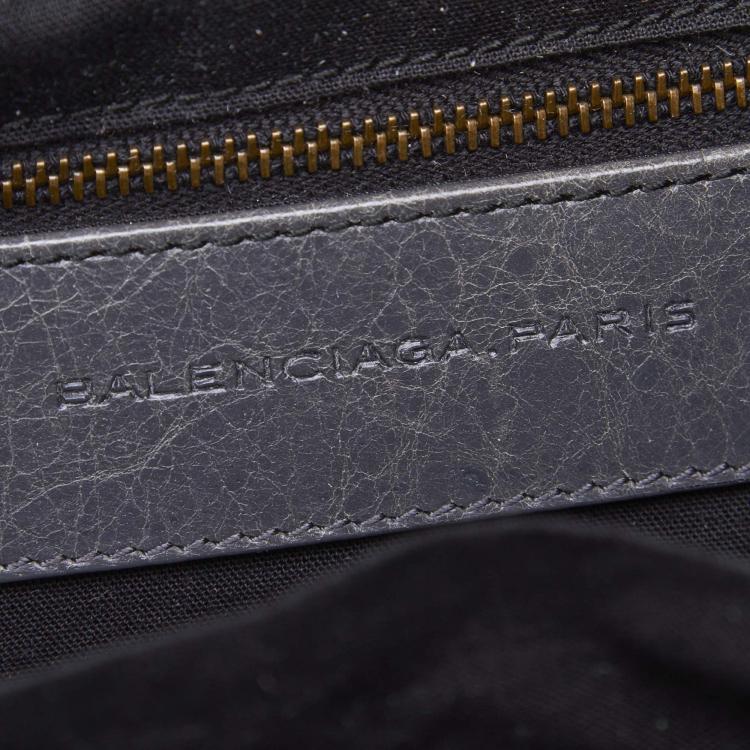 مملوكة مسبقًا Balenciaga Gray Leather Motocross Classic Town Satchel