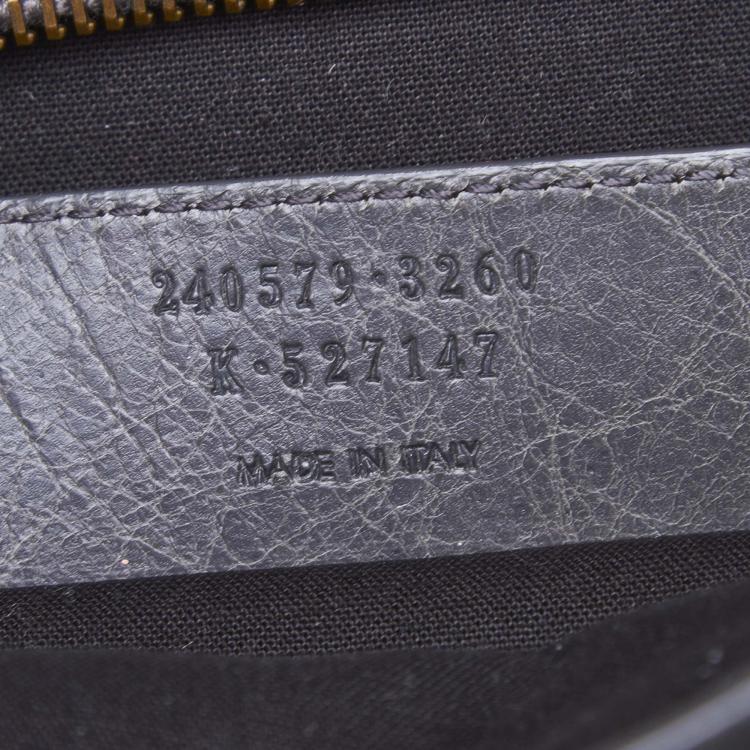 مملوكة مسبقًا Balenciaga Gray Leather Motocross Classic Town Satchel