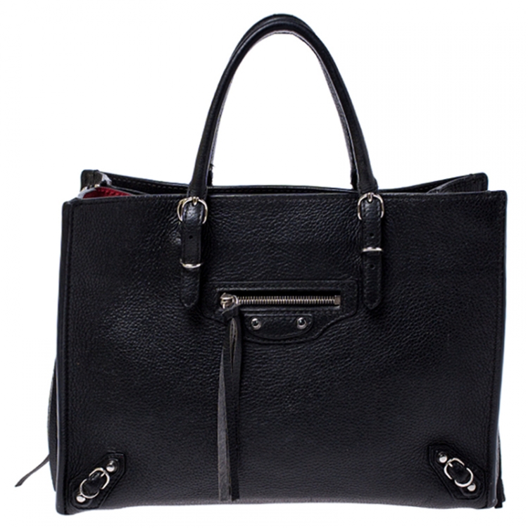 Balenciaga Black Leather Mini Paper Tote Balenciaga TLC