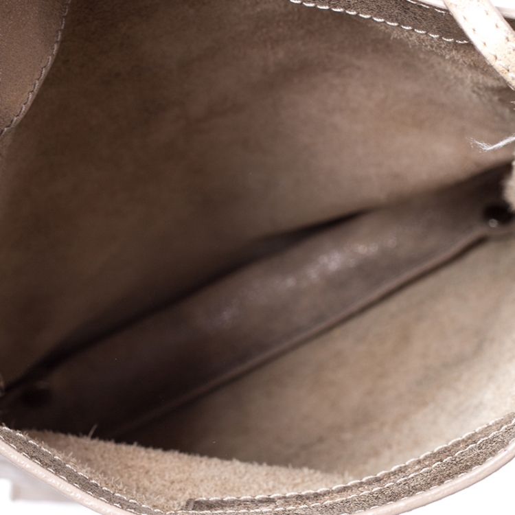 Pre Owned Balenciaga Metallic Beige Papier Messenger Bag