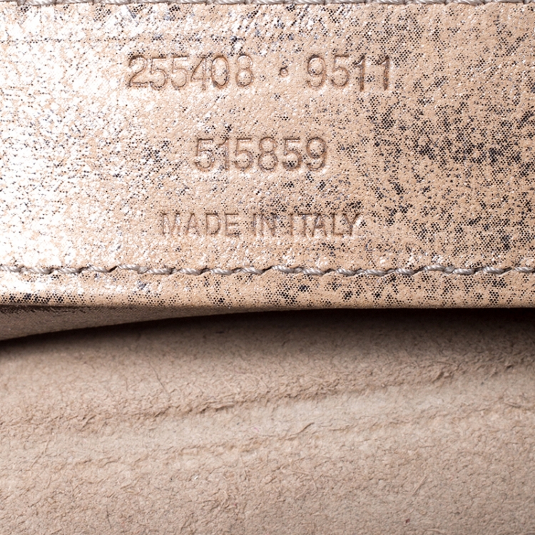 Pre Owned Balenciaga Metallic Beige Papier Messenger Bag