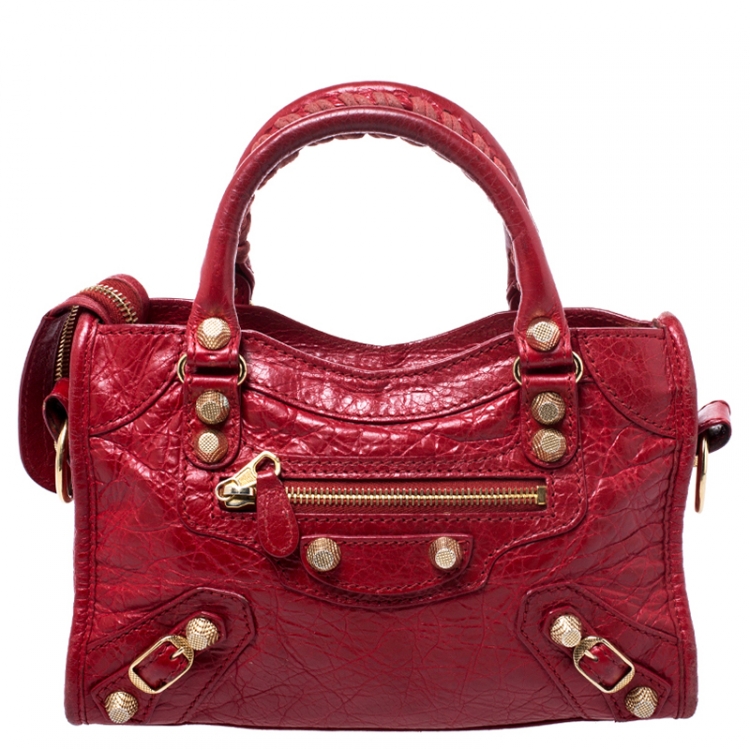 Balenciaga Red Suede City Bag  Labellov  Buy and Sell Authentic Luxury