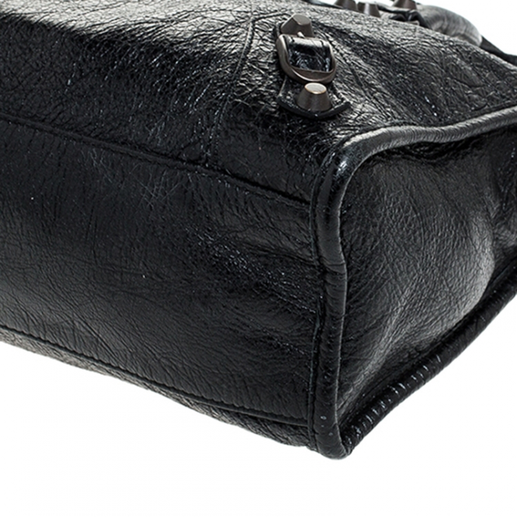 Pre Owned Balenciaga Black Leather Small Classic City Tote