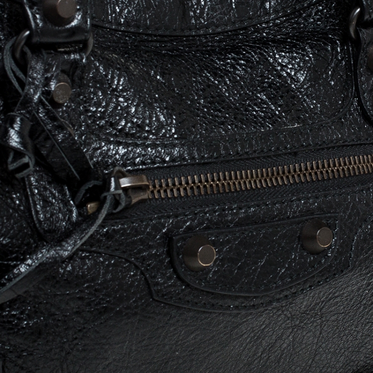 Pre Owned Balenciaga Black Leather Small Classic City Tote