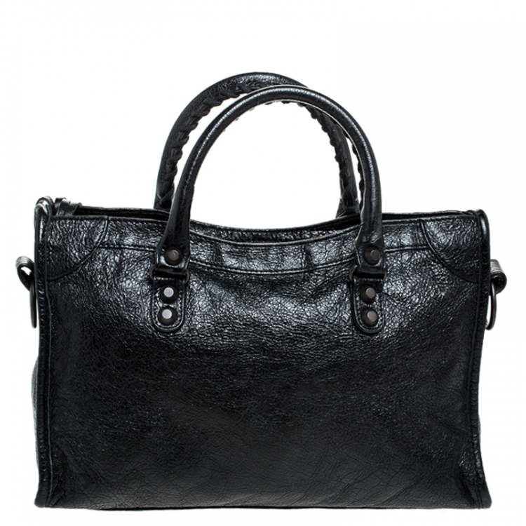 Pre Owned Balenciaga Black Leather Small Classic City Tote