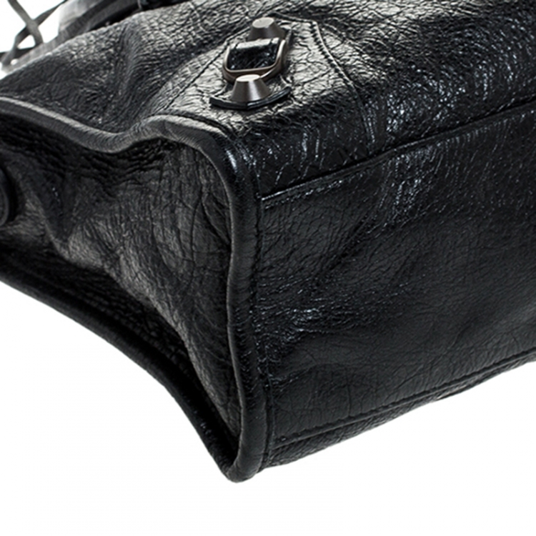 Pre Owned Balenciaga Black Leather Small Classic City Tote