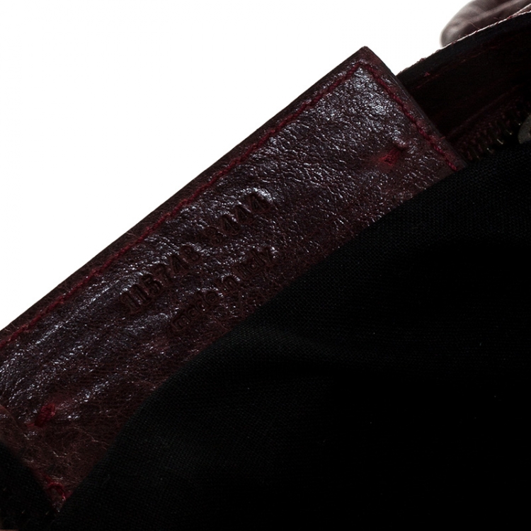 Pre Owned Balenciaga Maroon Leather Classic City Tote