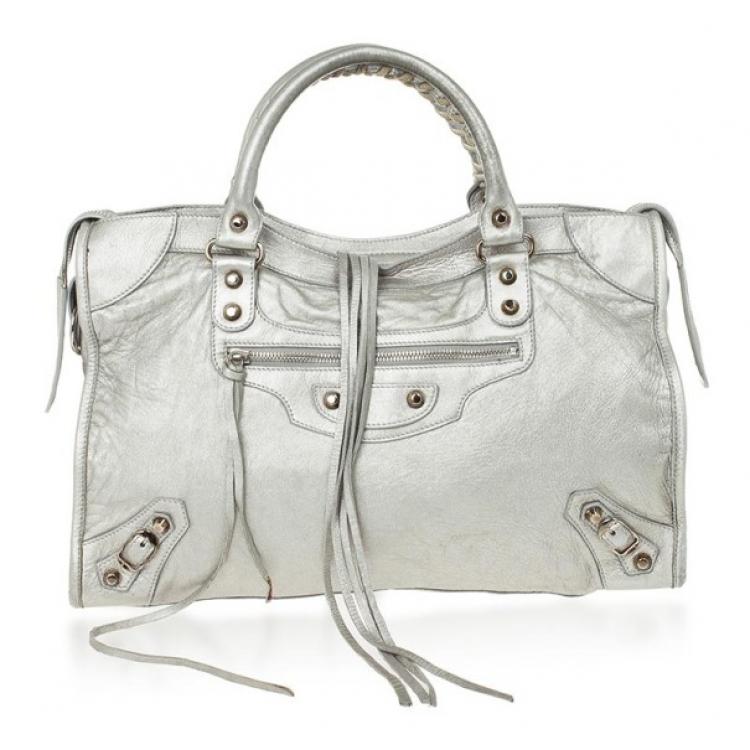 Pointer Tether Incubus Balenciaga Metallic Classic Silver City Bag Balenciaga | TLC