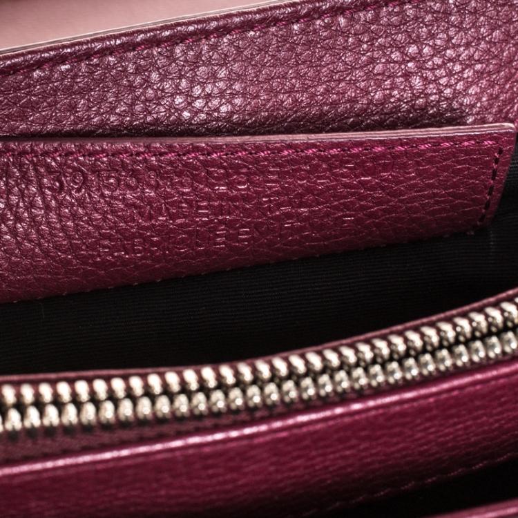 Pre Owned Balenciaga Burgundy Leather Le Dix Top Handle Bag