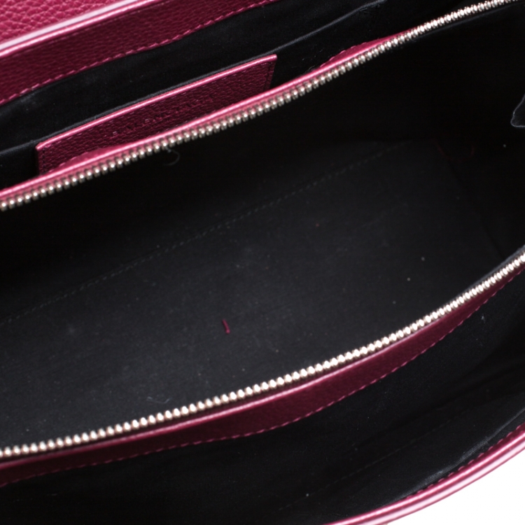 Pre Owned Balenciaga Burgundy Leather Le Dix Top Handle Bag