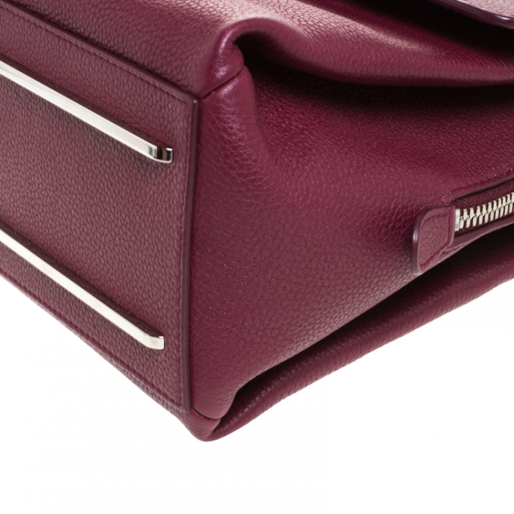 Pre Owned Balenciaga Burgundy Leather Le Dix Top Handle Bag