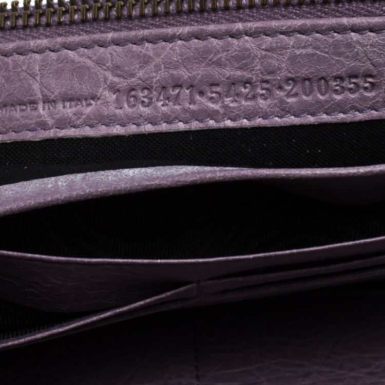 Pre Owned Balenciaga Lilac Leather Classic Money Continental Wallet