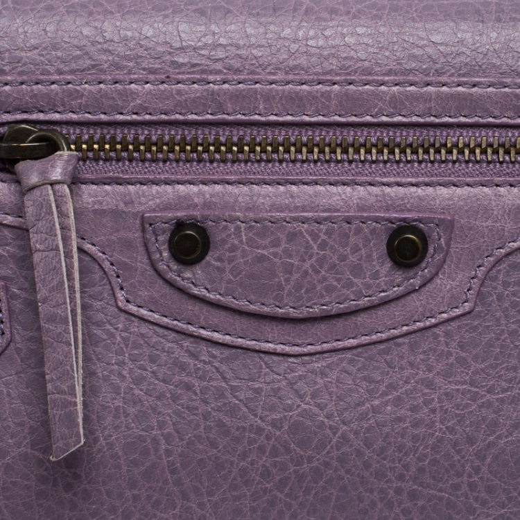 Pre Owned Balenciaga Lilac Leather Classic Money Continental Wallet