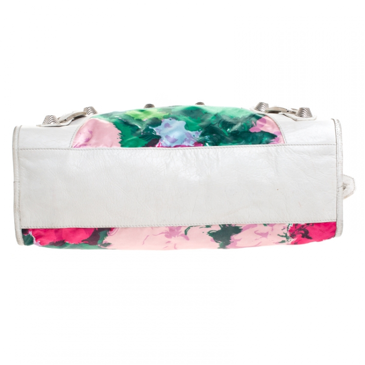 Pre Owned Balenciaga Multicolor Leather and Nylon GSH City Bag