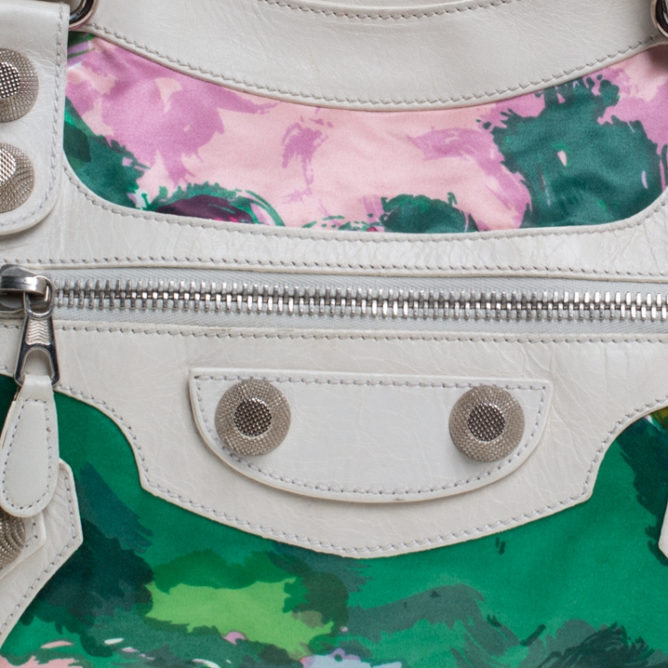 Pre Owned Balenciaga Multicolor Leather and Nylon GSH City Bag