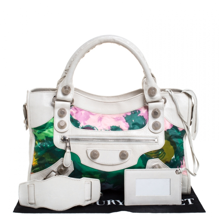 Pre Owned Balenciaga Multicolor Leather and Nylon GSH City Bag