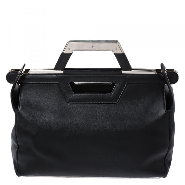 Pre Owned Balenciaga Black Leather Ray Doctor Satchel 