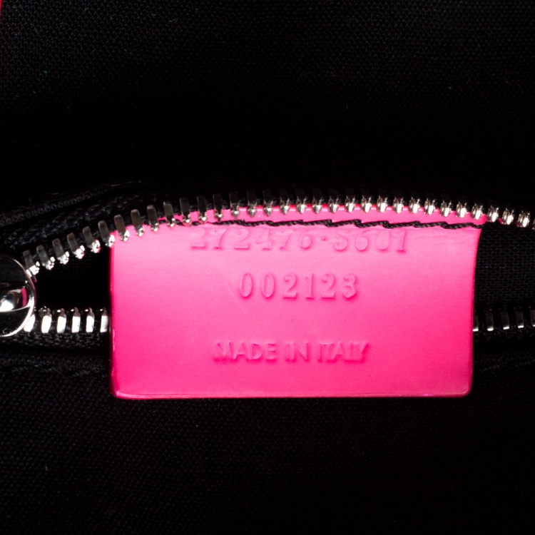 Pre Owned Balenciaga Neon Pink Leather Classic Voyage Carry On Luggage