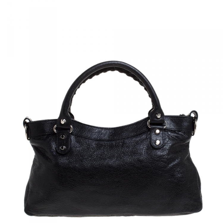 Pre Owned Balenciaga Black Leather RH Classic First Tote