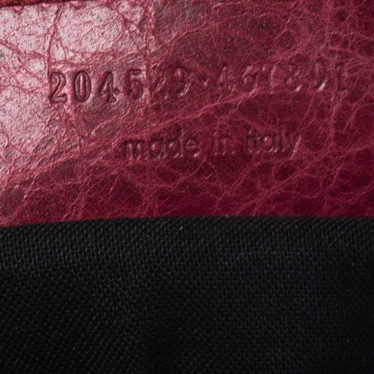 Pre Owned Balenciaga Red Leather CGH Brogues City Tote