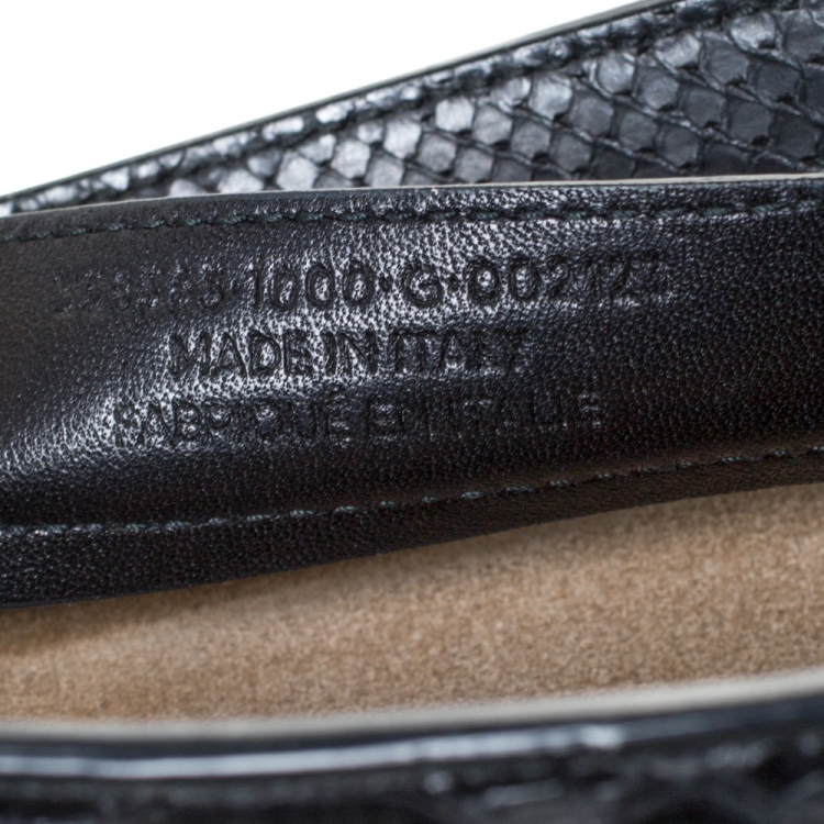 مملوكة مسبقًا Balenciaga Black Python Mini Papier A4 Tote