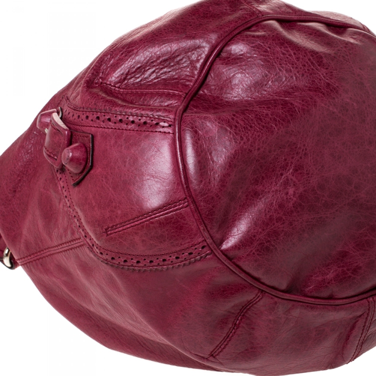 Pre Owned Balenciaga Sang Leather GCH Pompon Hobo