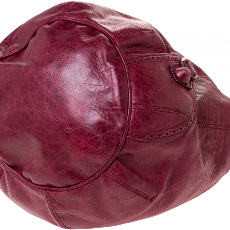 Pre Owned Balenciaga Sang Leather GCH Pompon Hobo