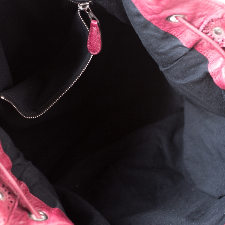 Pre Owned Balenciaga Sang Leather GCH Pompon Hobo