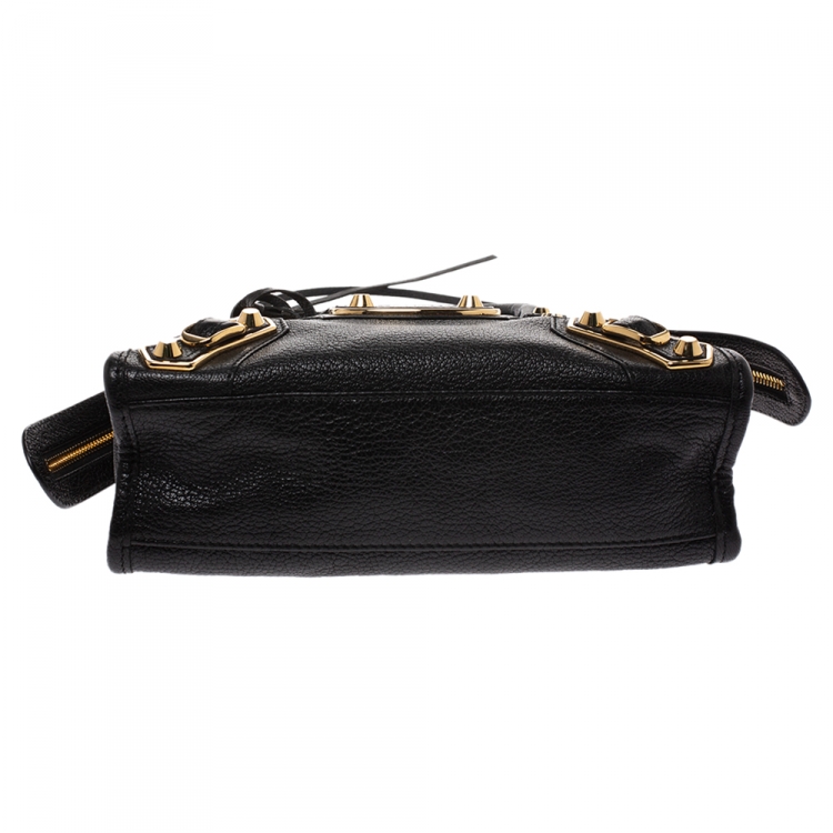 Pre Owned  Balenciaga Black Leather Mini Classic Metallic Edge City Bag