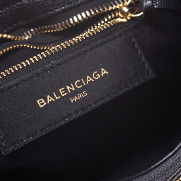 Pre Owned  Balenciaga Black Leather Mini Classic Metallic Edge City Bag