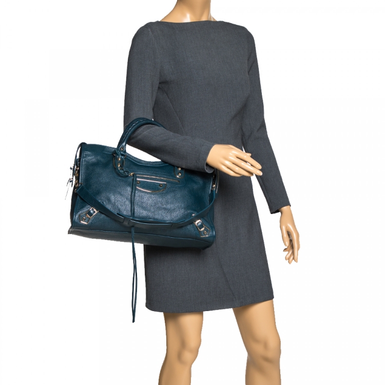 Pre Owned Balenciaga Deep Green Leather RGH City Bag