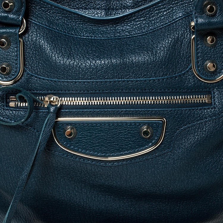 Pre Owned Balenciaga Deep Green Leather RGH City Bag