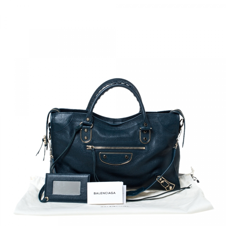Pre Owned Balenciaga Deep Green Leather RGH City Bag