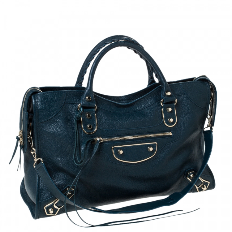 Pre Owned Balenciaga Deep Green Leather RGH City Bag