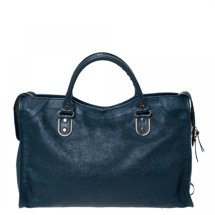 Pre Owned Balenciaga Deep Green Leather RGH City Bag