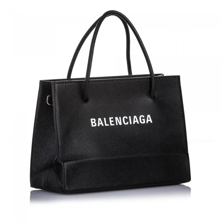 balenciaga leather shopping bag