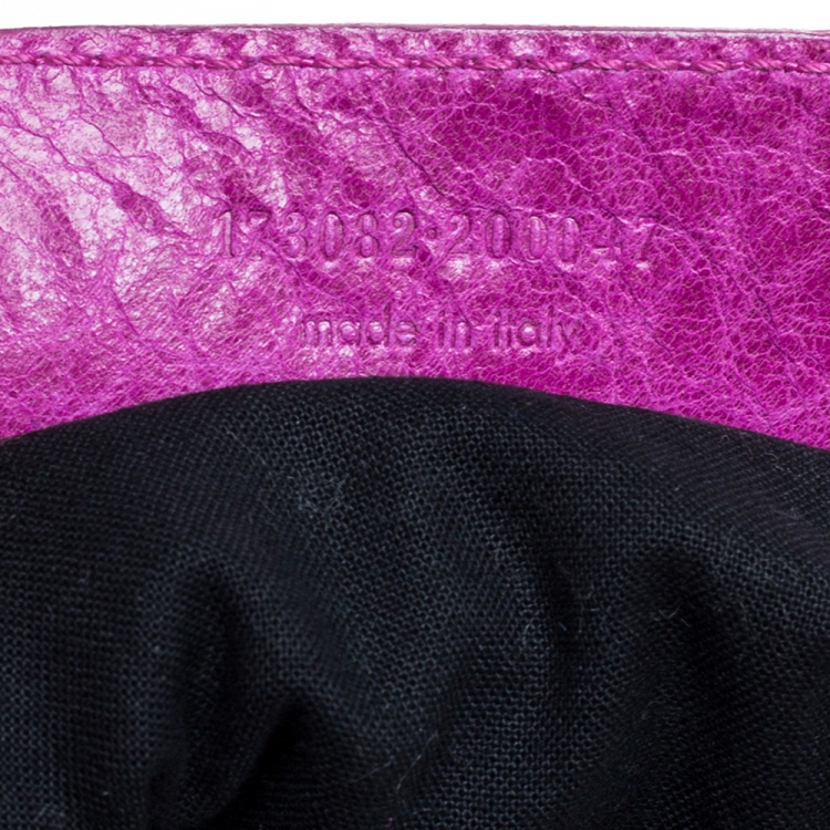 Pre Owned Balenciaga Dark Magenta Leather GGH Part Time Tote