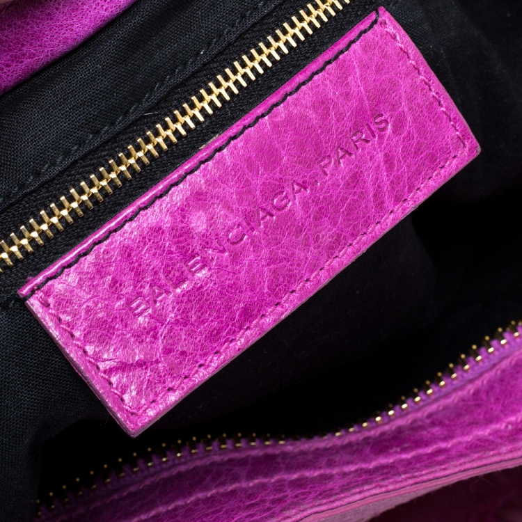 Pre Owned Balenciaga Dark Magenta Leather GGH Part Time Tote
