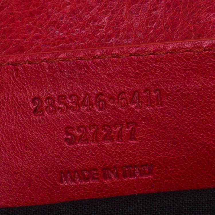 Pre Owned Balenciaga Red Lambskin Leather Folk Messenger Bag