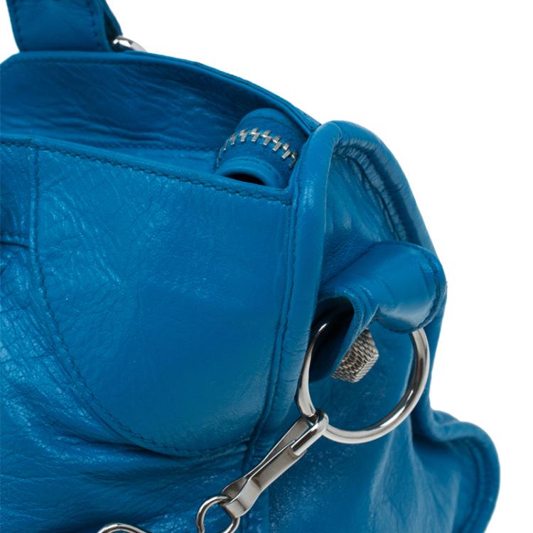 Pre Owned Balenciaga Turquoise Leather GSH Part Time Top Handle Bag