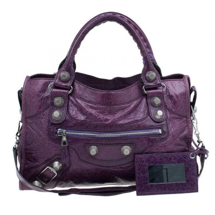 Le Cagole XS Leather Shoulder Bag in Purple  Balenciaga  Mytheresa
