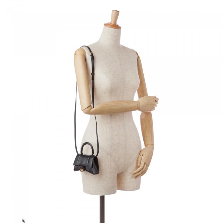 Pre Owned Balenciaga Black Mini Hourglass