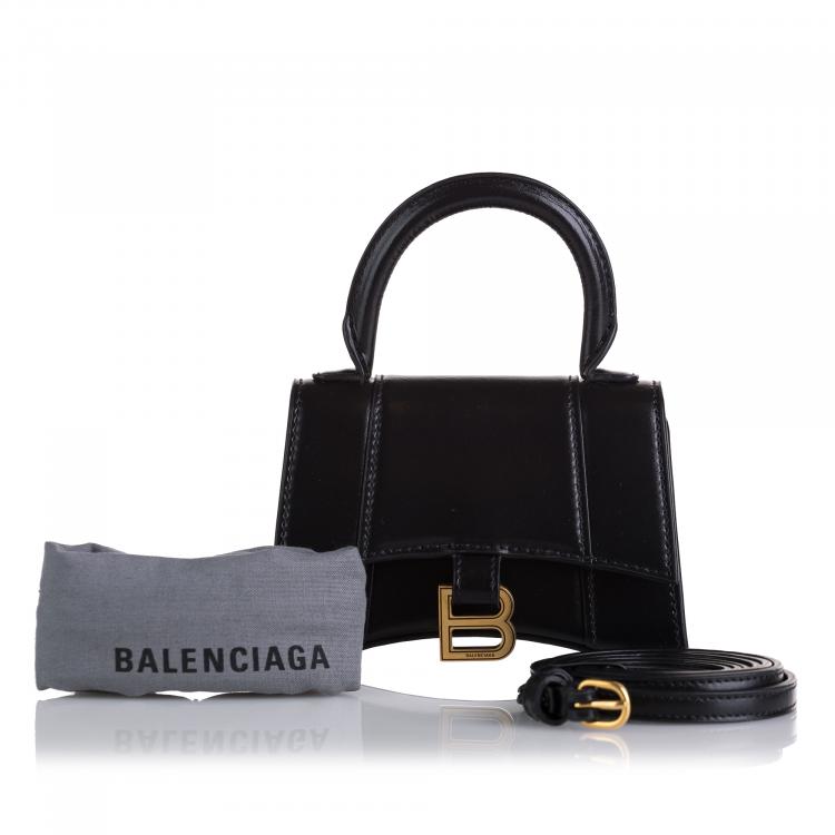 Pre Owned Balenciaga Black Mini Hourglass