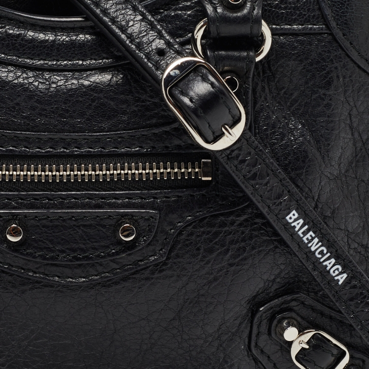 Pre Owned Balenciaga Black Leather Nano Classic City Bag