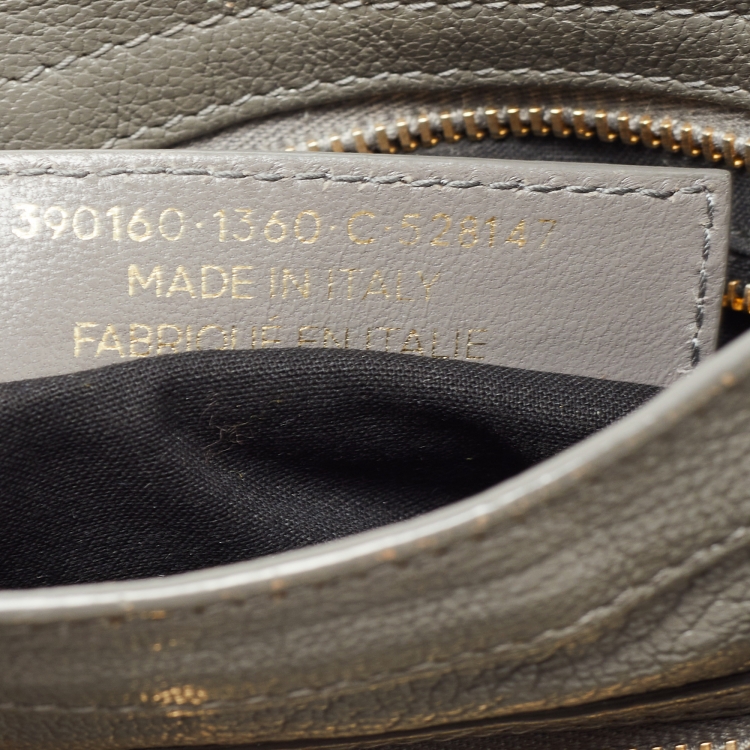 Pre Owned Balenciaga Grey Leather Mini Classic Metallic Edge City Bag