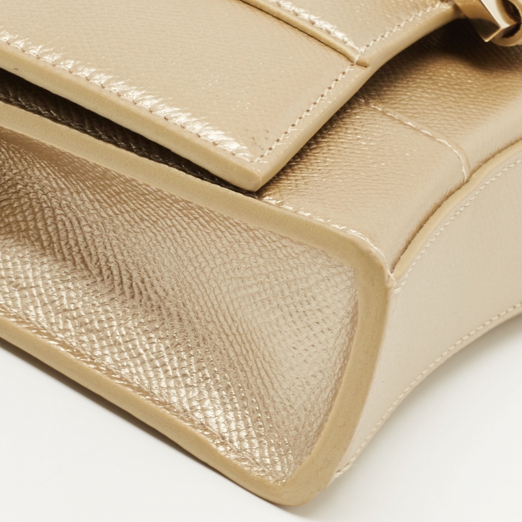 مملوكة مسبقًا Balenciaga Gold Leather Hourglass Wallet on Chain