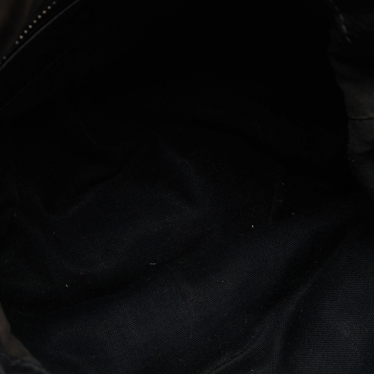 Pre Owned Balenciaga Black Leather Giant 12 Silver Mini Pompon Bag