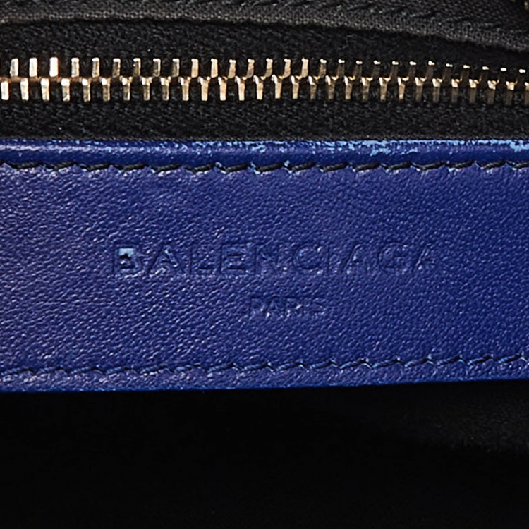 Pre Owned Balenciaga Indigo Leather Mini Classic Metallic Edge City Bag